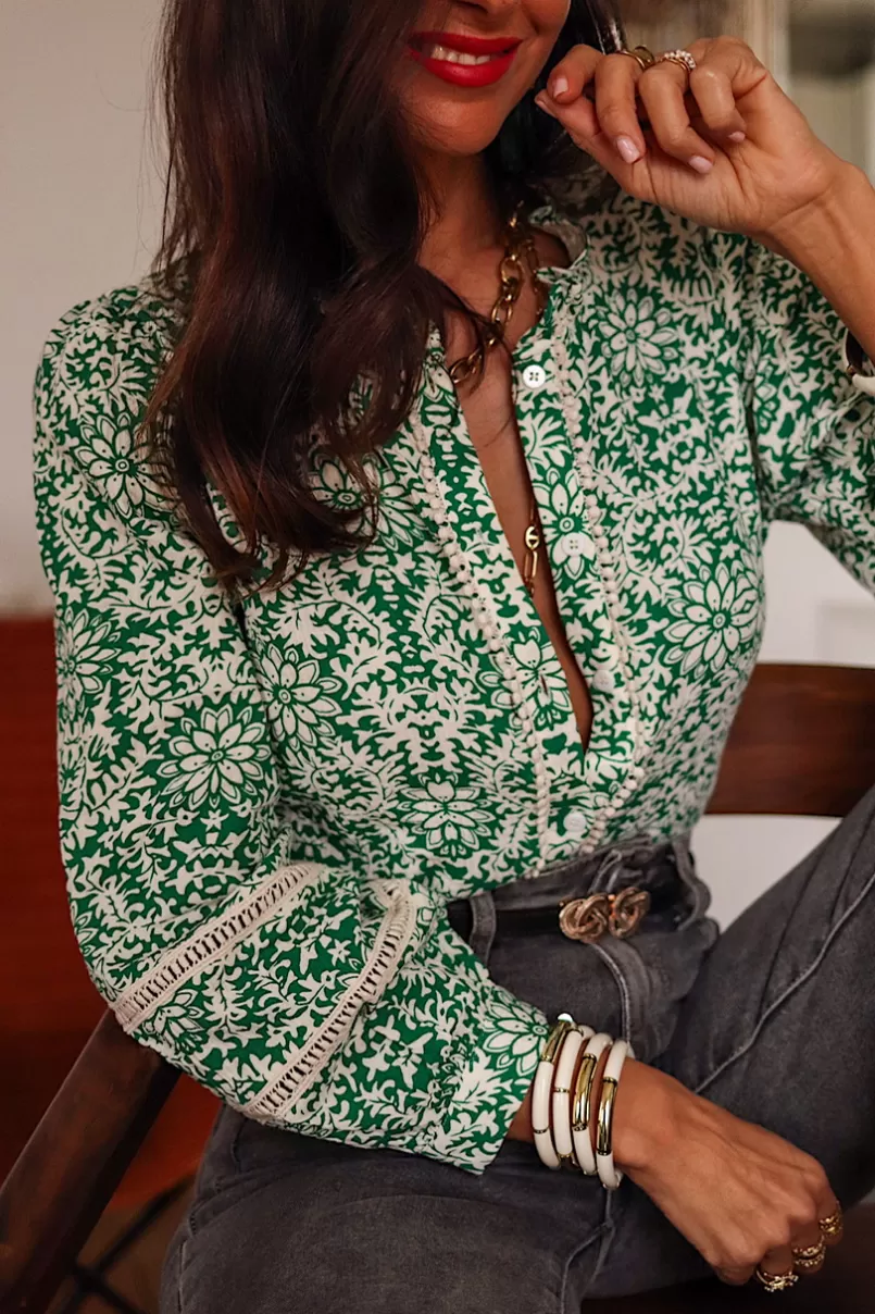 Intemporel Shop Blouse Paola verte Cheap
