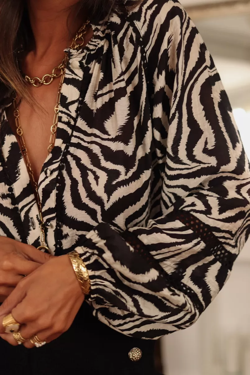 Intemporel Shop Blouse Tally imprimé zébré Clearance