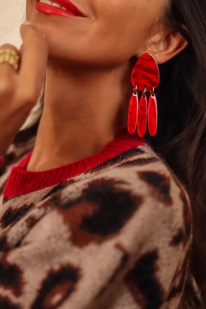 Intemporel Shop Boucles d’oreilles Jona rouge Best Sale