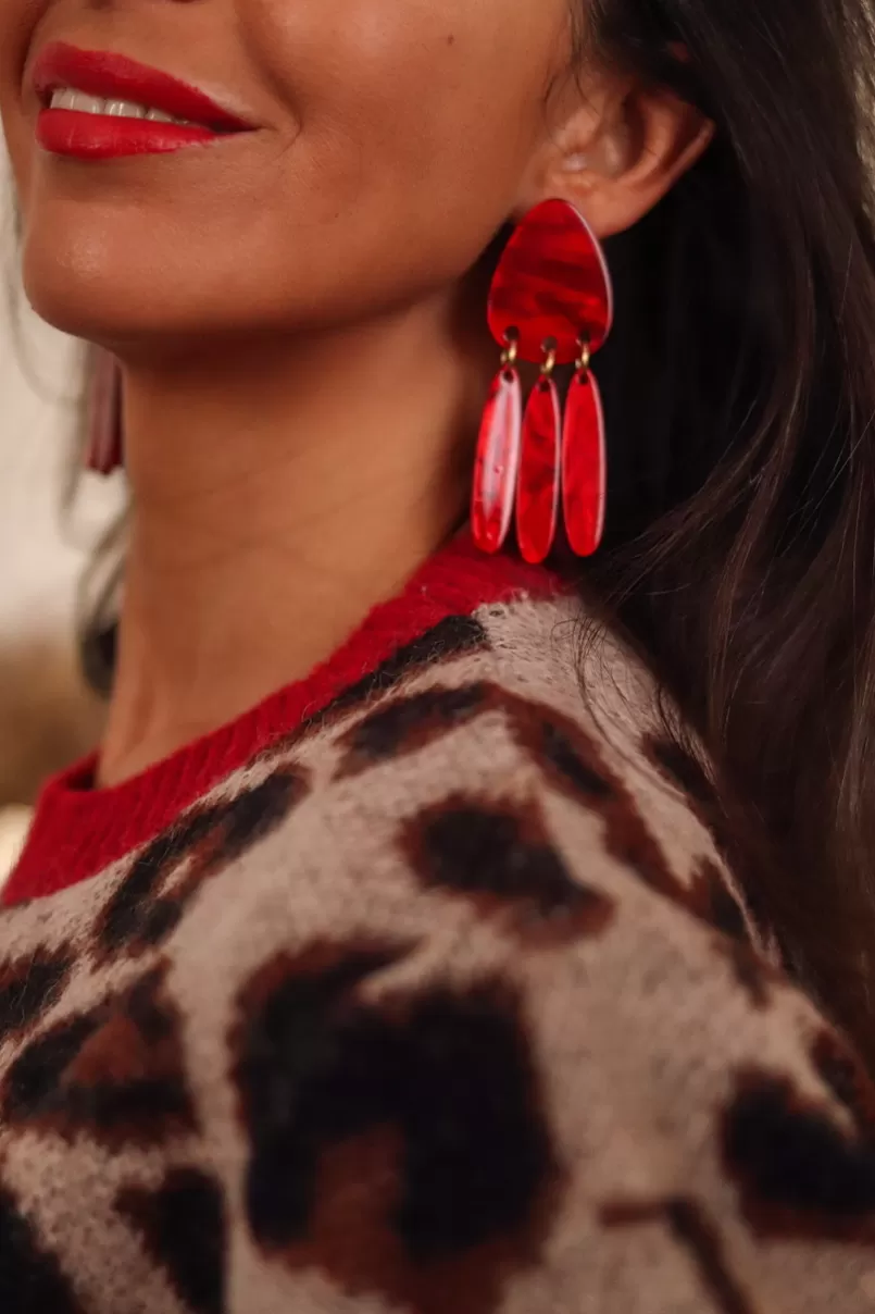 Intemporel Shop Boucles d’oreilles Jona rouge Best Sale