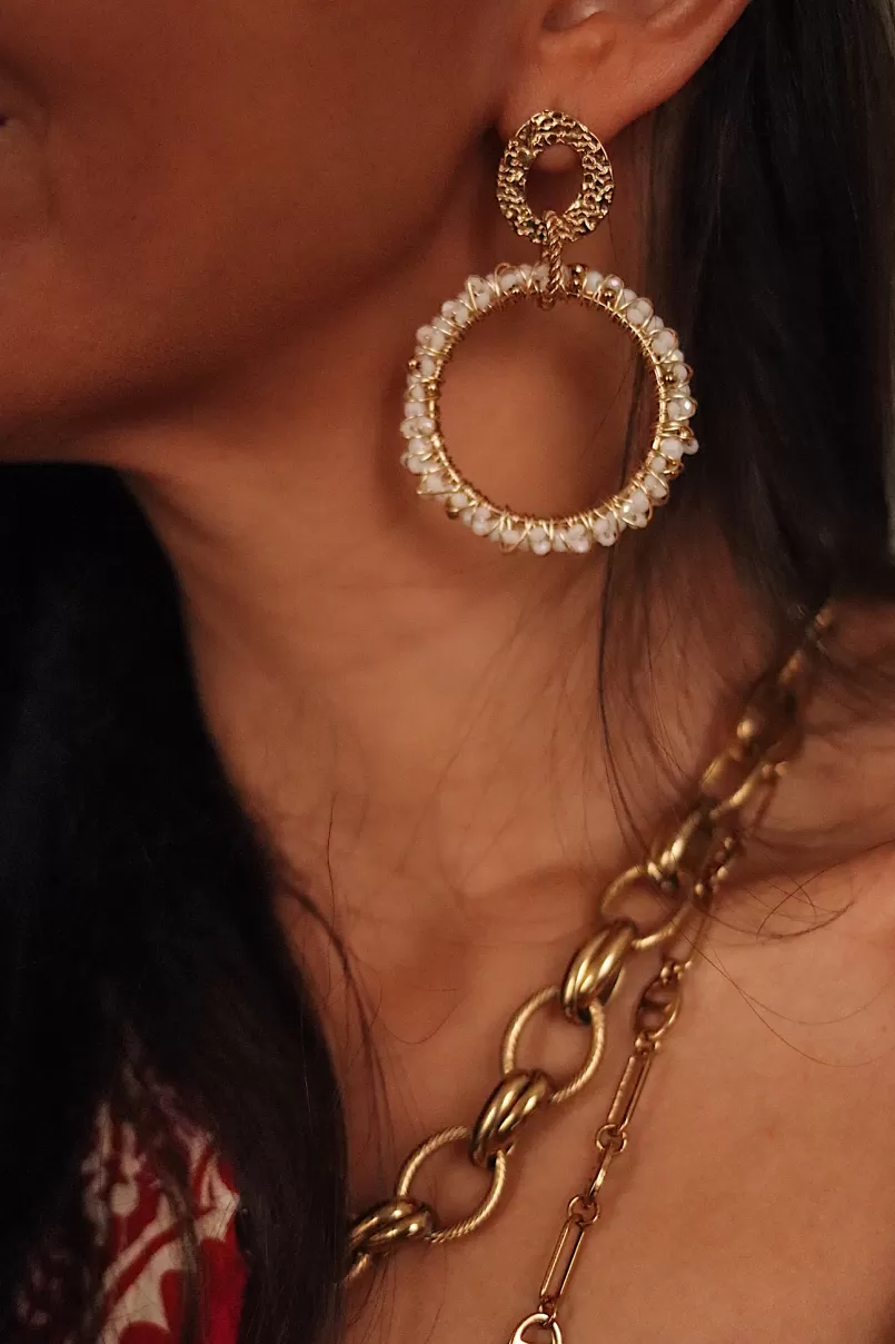 Intemporel Shop Boucles d’oreilles lily blanche Shop