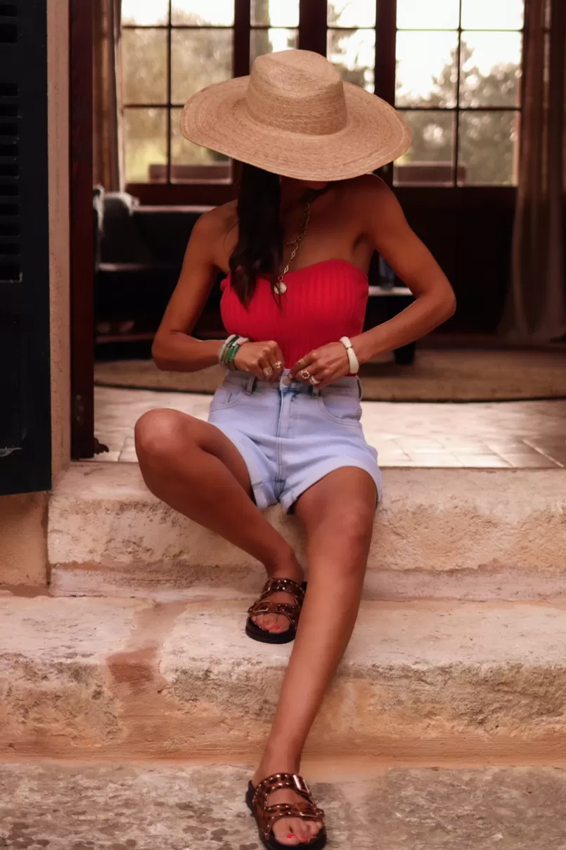 Intemporel Shop Bustier Bella rouge corail Flash Sale