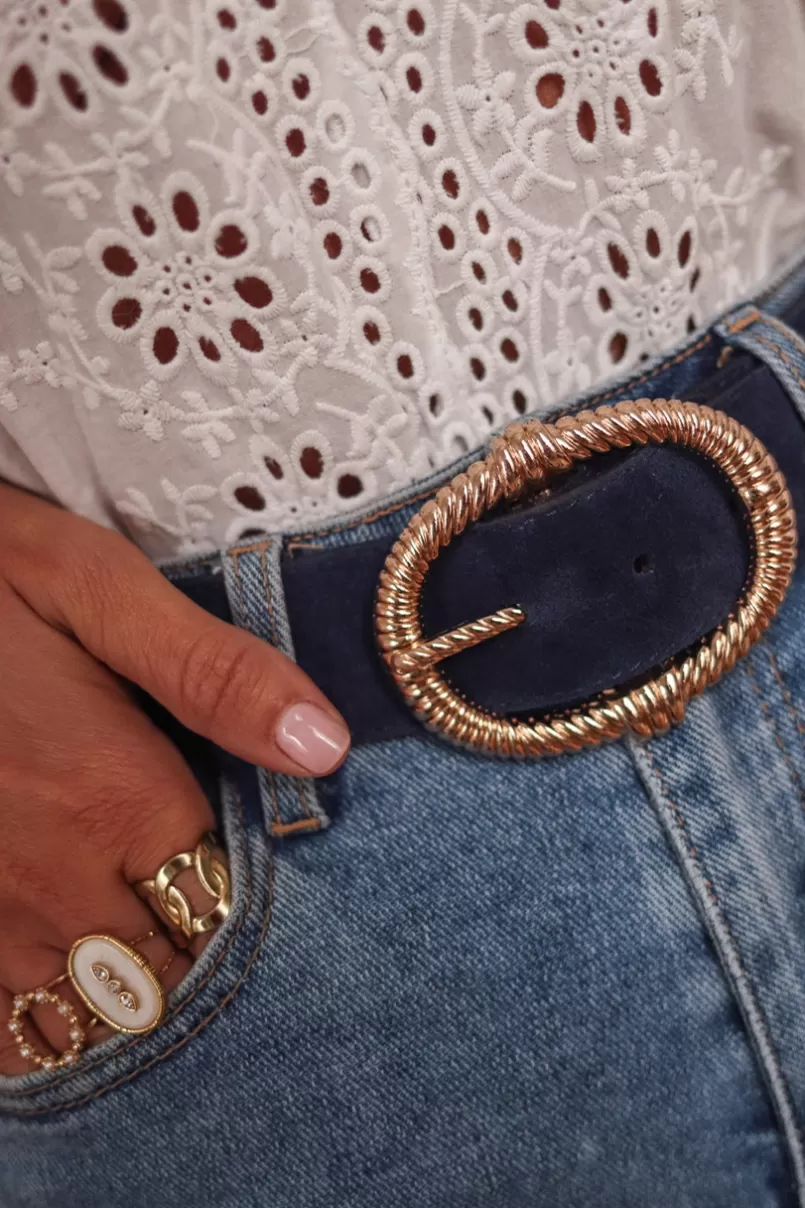 Intemporel Shop Ceinture cuir Joey bleu nuit Online