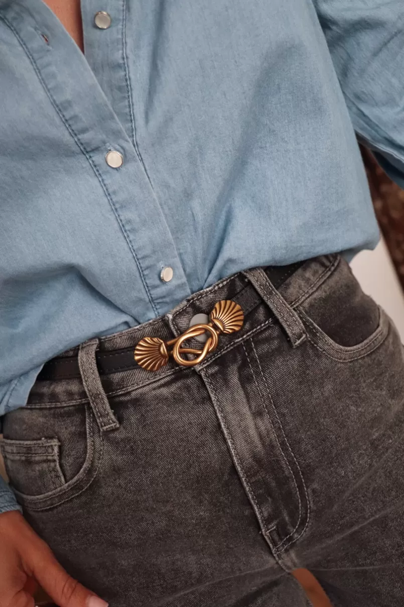 Intemporel Shop Ceinture Talie en cuir noire Hot