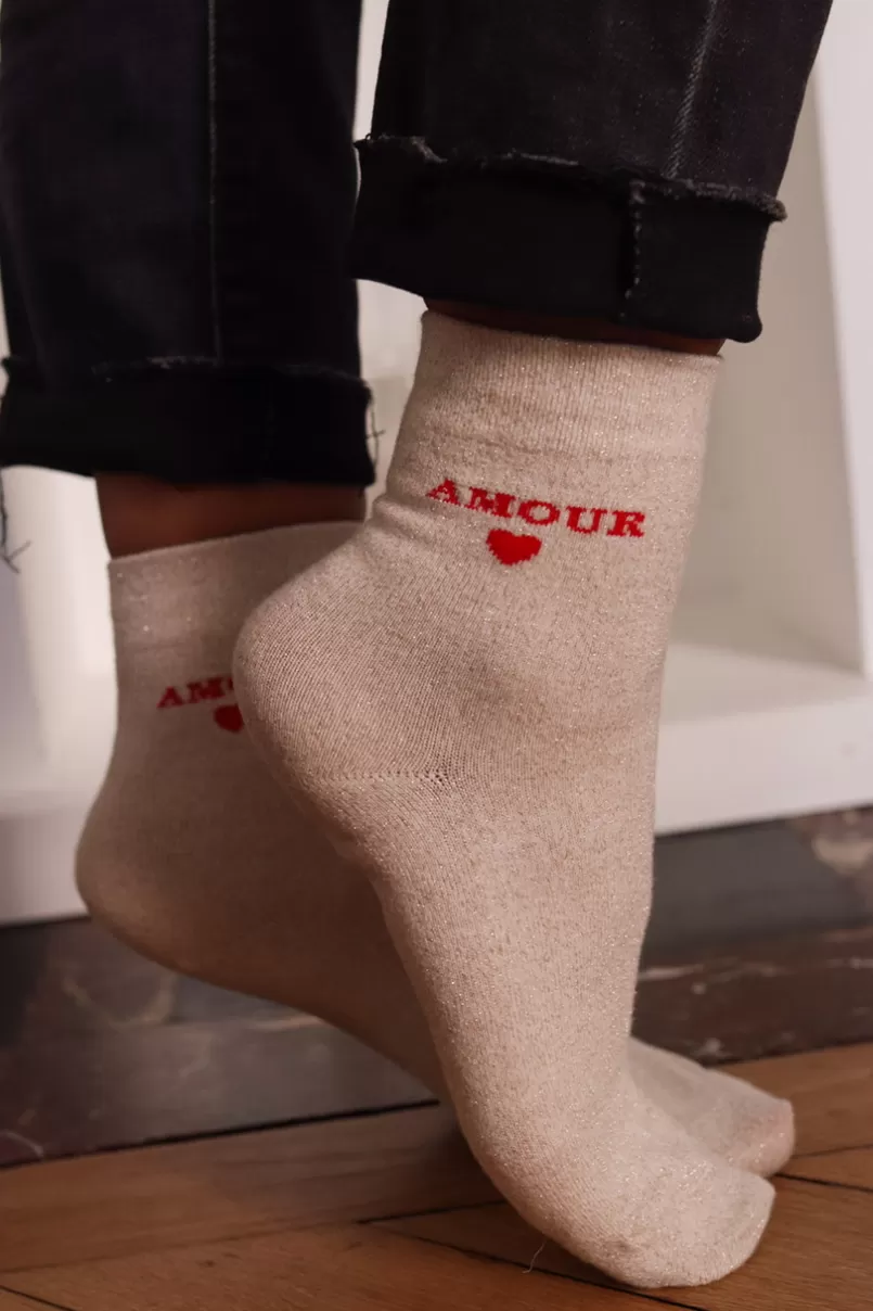 Intemporel Shop Chaussette Amour beige Flash Sale