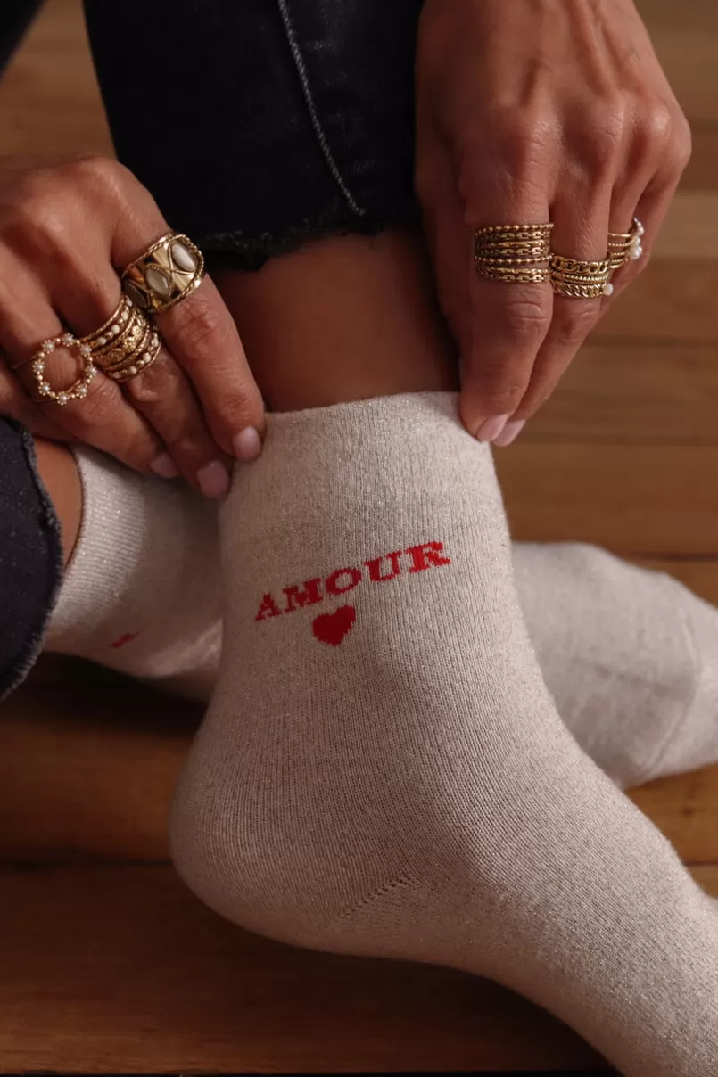 Intemporel Shop Chaussette Amour beige Flash Sale