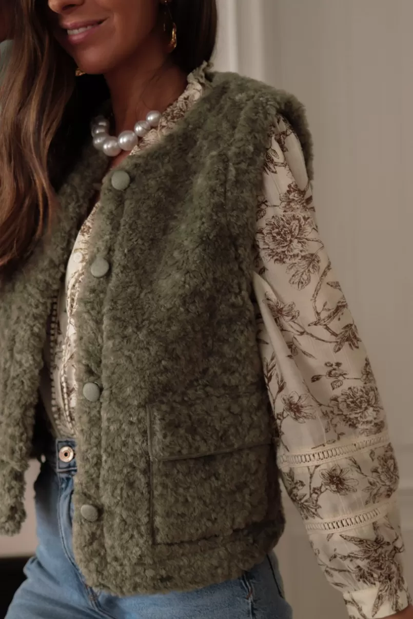 Intemporel Shop Gilet Albane kaki Flash Sale
