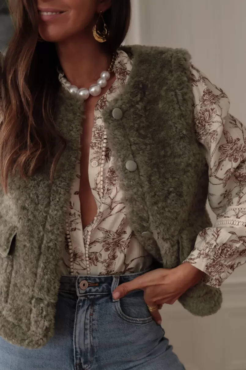 gilet_albane_kaki_2.webp Intemporel Shop Gilet Albane kaki Flash Sale