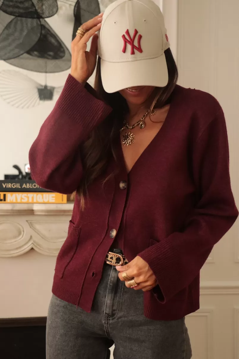 Intemporel Shop Gilet Livio bordeaux Online