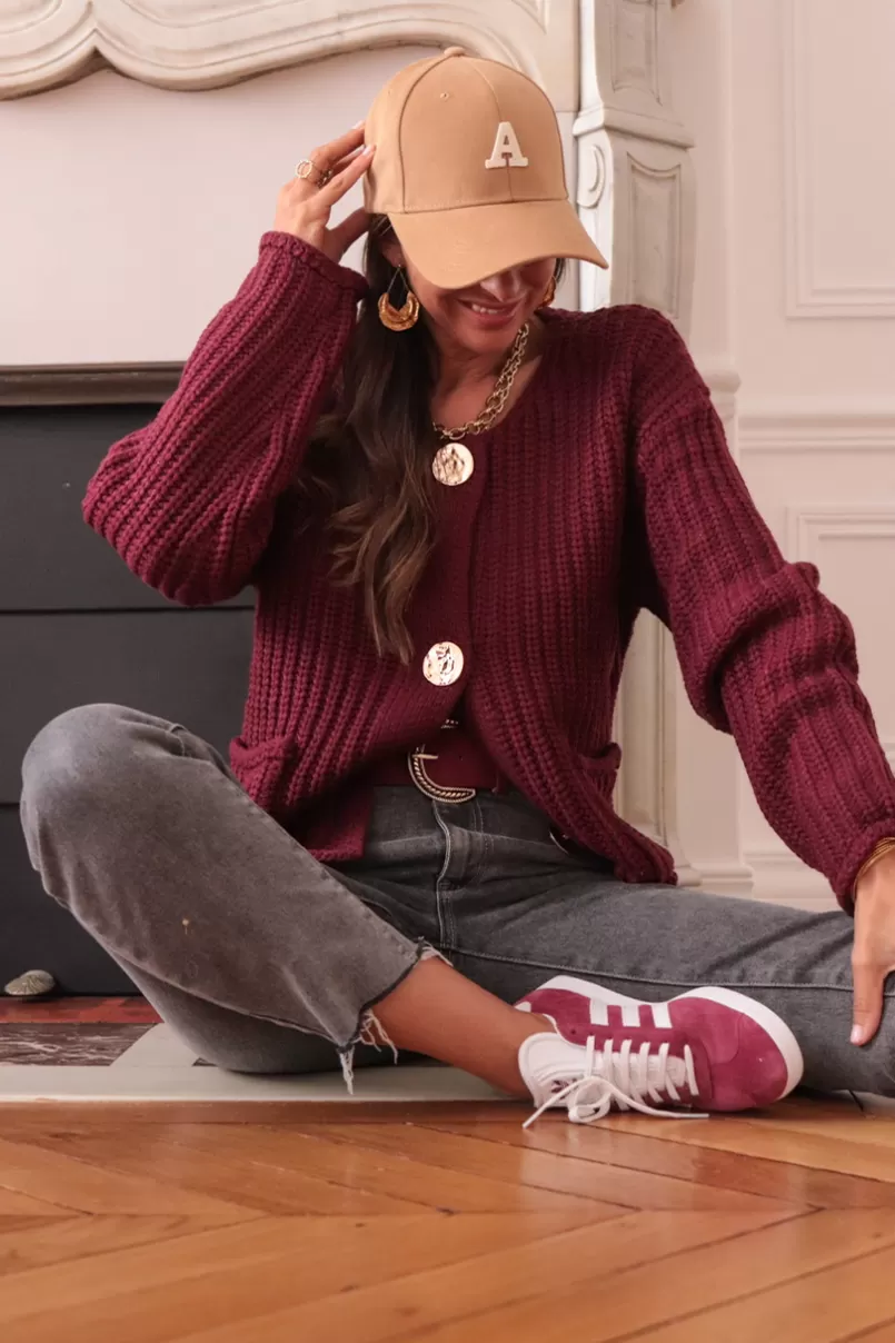 Intemporel Shop Gilet Maddie bordeaux Clearance