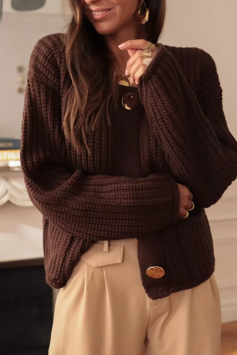 Intemporel Shop Gilet Maddie marron Discount