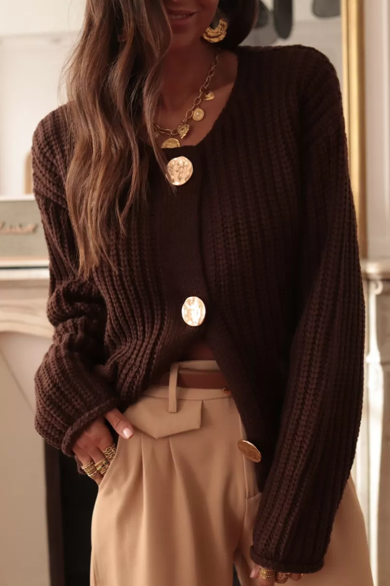 Intemporel Shop Gilet Maddie marron Discount