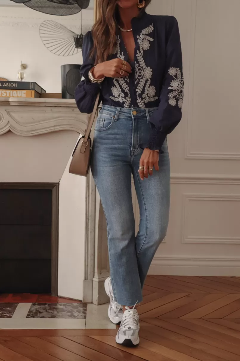 Intemporel Shop Jean Iris bleu Sale