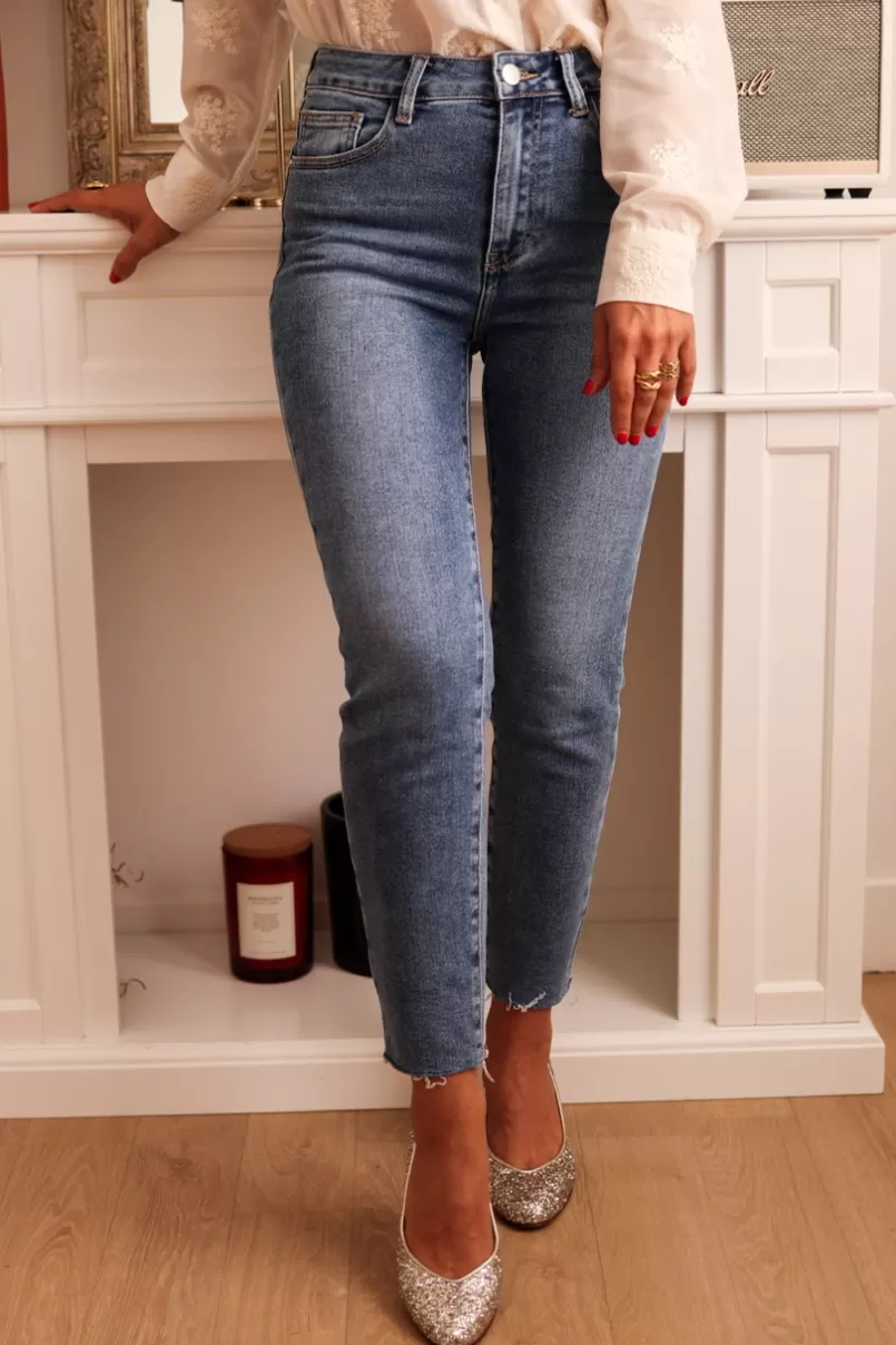 Intemporel Shop Jean Lois bleu foncé cropped Flash Sale