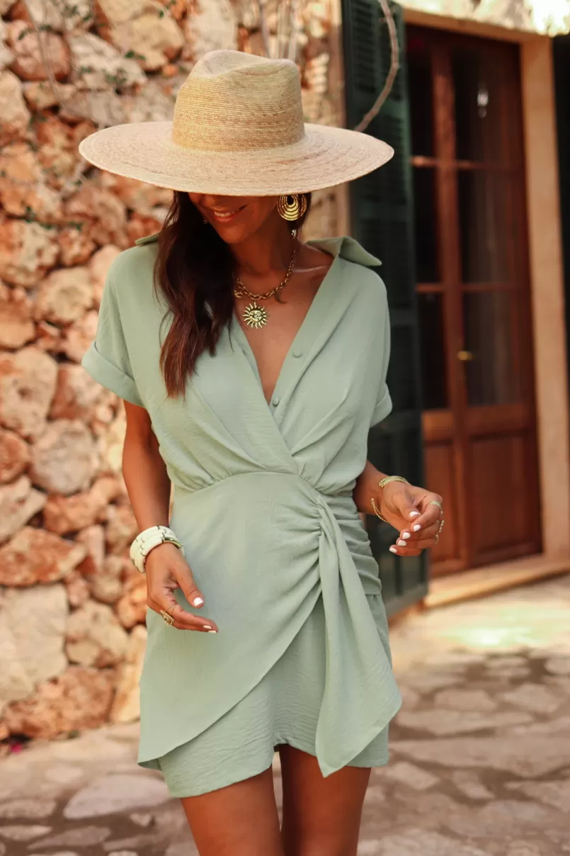 Intemporel Shop Robe Carlina vert d’eau Cheap