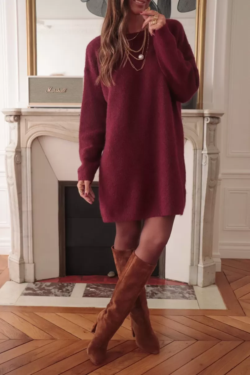 Intemporel Shop Robe pull Amaé bordeaux New