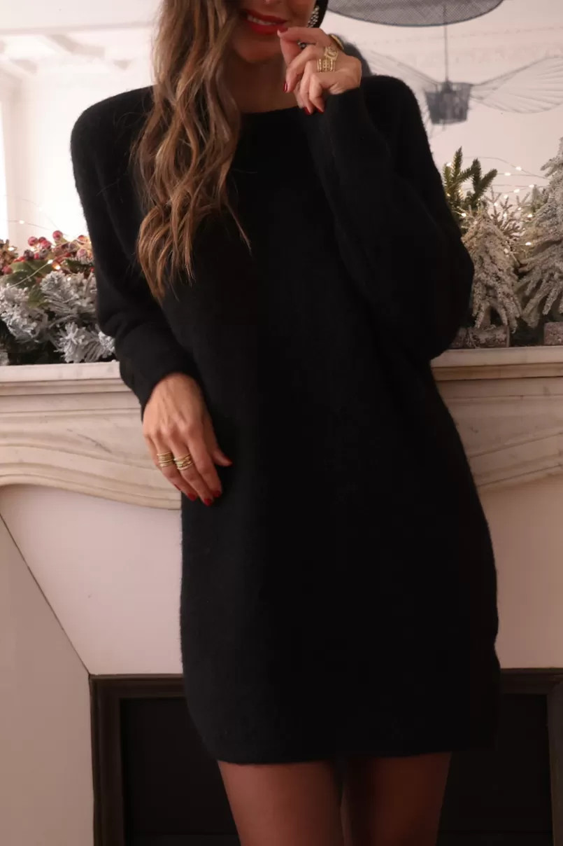 Intemporel Shop Robe pull Amaé noire Best Sale
