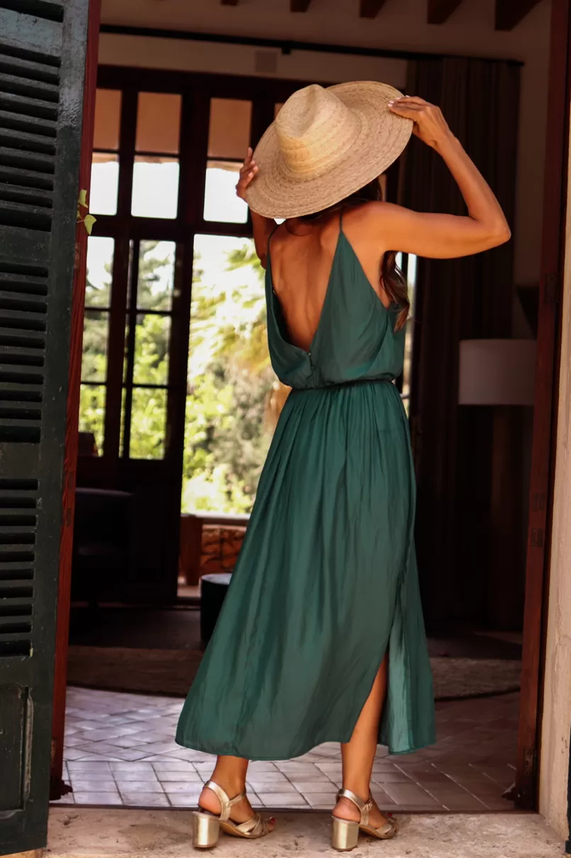 Intemporel Shop Robe Séréna vert canard Sale