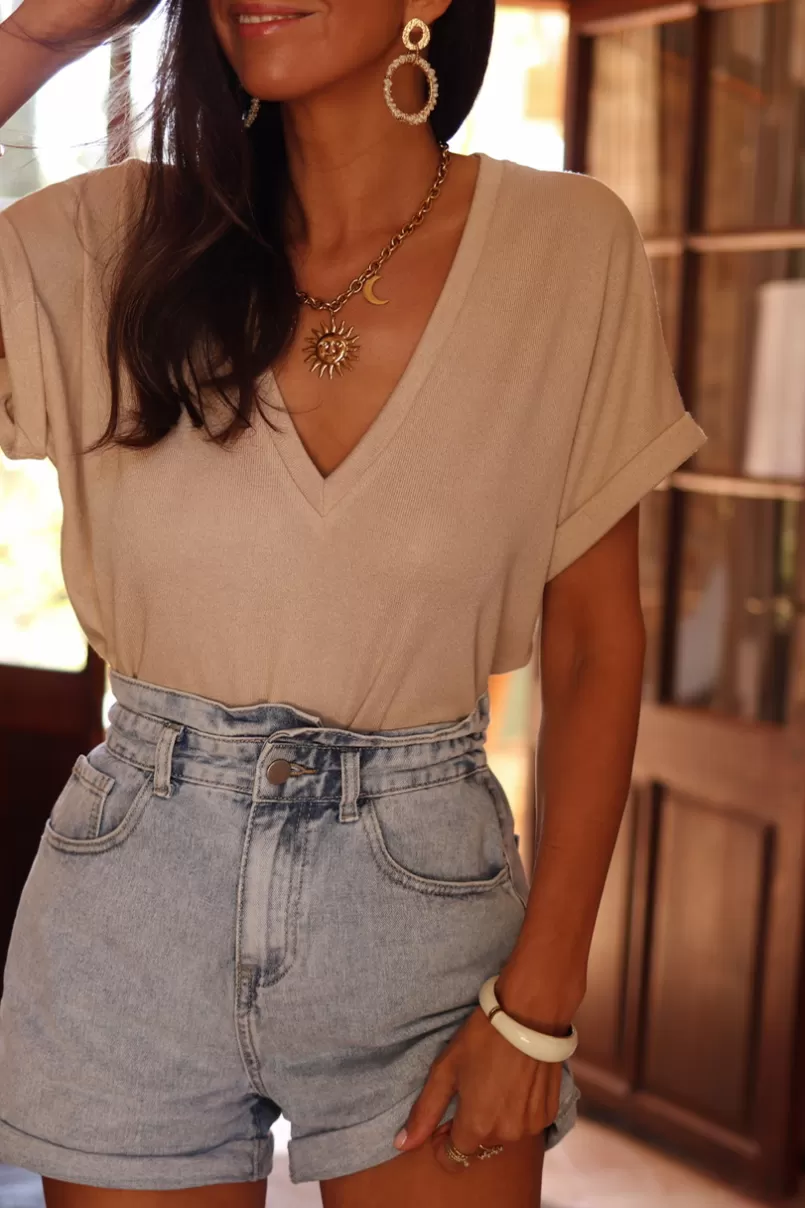 Intemporel Shop Tee-shirt Diane beige Flash Sale